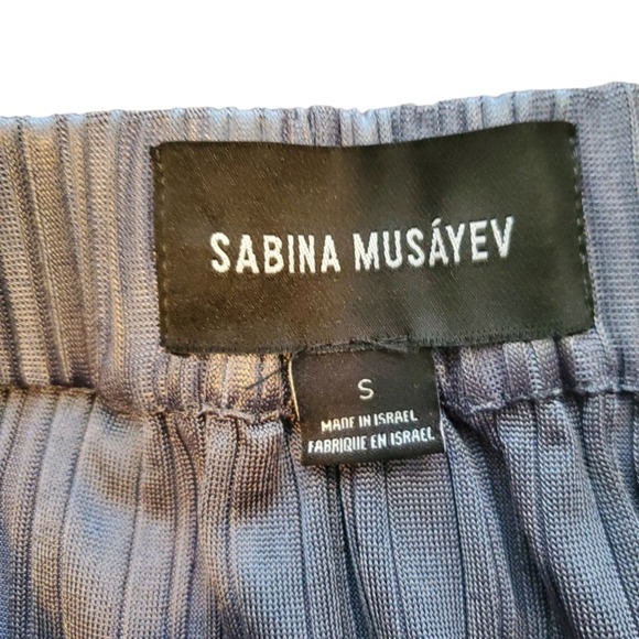 Sabina Musayev Pleated Grey Bluish Skirt Sz S - Picture 2 of 7